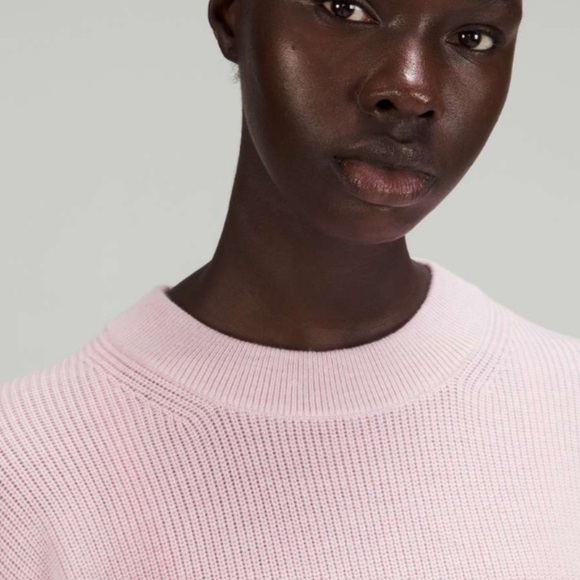 Lululemon. Pink Merino Wool Ribbed Crewneck Sweater - Picture 12 of 14